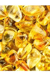 Citrine Crystal Journal for Crystal Healers 8.5 x 11 Lined Pages