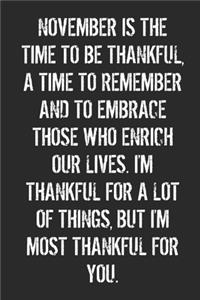 November is The Time to be Thankful