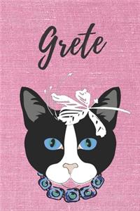 personalisiertes Geschenke Notizbuch Katze / Malbuch / Tagebuch / Journal / DIN A5 / Grete