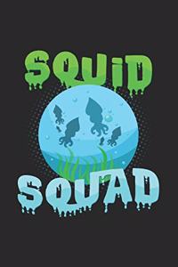 Squid Squad: 6x9 Octopus - dotgrid - dot grid paper - notebook - notes