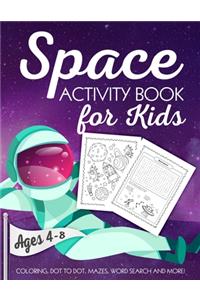 Space Activity Book for Kids Ages 4-8