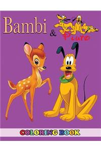 Bambi and Pluto Coloring Book: 2 in 1 Coloring Book for Kids and Adults, Activity Book, Great Starter Book for Children with Fun, Easy, and Relaxing Coloring Pages