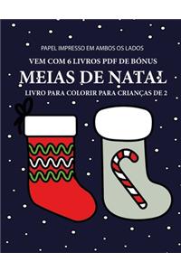 Livro para colorir para crianças de 2 anos (Meias de Natal)