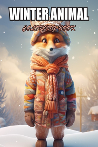 Winter Animal Coloring Book for Adults