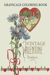 vintage valentine wishes grayscale coloring book