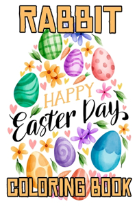 Rabbit happy Easter Coloring Book