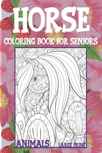 Coloring Book for Seniors Large Print - Animals - Horse