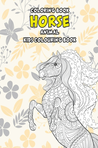 Coloring Book Animal - Kids Colouring Book - Horse