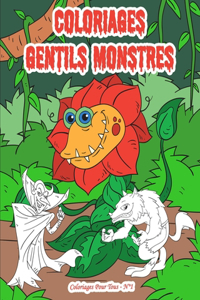 Coloriages Gentils Monstres - Coloriages pour tous N°1: 30 monstres avec des décors variés pour le plaisir de tous. Vampire, Momie, Alien, chien des enfers, ... Coloriages pour enfants, ado et adultes car