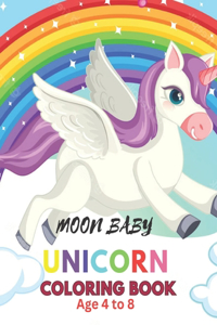 Moon Baby Unicorn Coloring Book