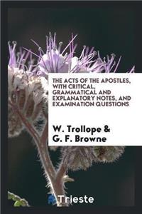 Acts of the Apostles, with Critical, Grammatical and Explanatory Notes, and Examination Questions