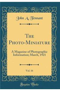 The Photo-Miniature, Vol. 16: A Magazine of Photographic Information; March, 1921 (Classic Reprint)