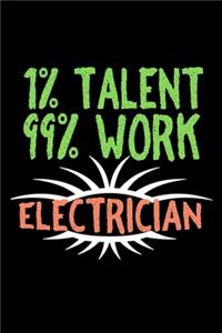 1% talent/ 99% work. Electrician