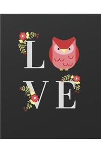 Cute Red Owl Blank Journal for Sketching or Writing Love Doodling
