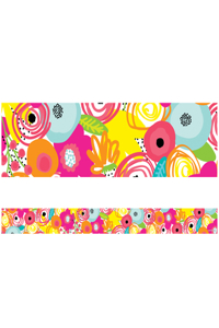 Simply Stylish Tropical Floral Straight Bulletin Board Borders