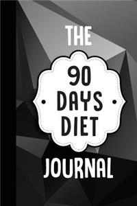 The 90 Days Diet Journal: Diet Tracker with BMI Chart Inside (Black Geometric)