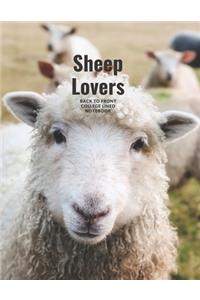 Sheep Lovers Back to Front College Lined Notebook