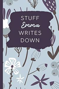 Stuff Emma Writes Down: Personalized Journal / Notebook (6 x 9 inch) with 110 wide ruled pages inside [Soft Blue]