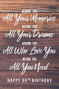 Behind You All Your Memories. Before You All Your Dreams. Around You All Who Love You. Within You All You Need. Happy 55th Birthday