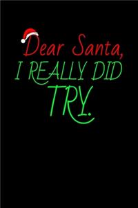 Dear Santa, I Really Did Try.