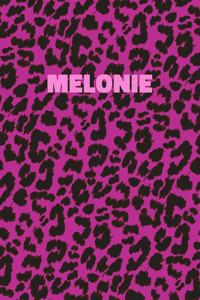 Melonie: Personalized Pink Leopard Print Notebook (Animal Skin Pattern). College Ruled (Lined) Journal for Notes, Diary, Journaling. Wild Cat Theme Design wi