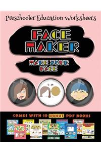 Preschooler Education Worksheets (Face Maker - Cut and Paste)