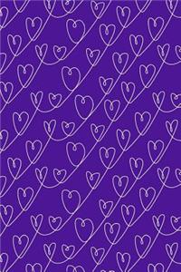 Journal Notebook White Scribbly Hearts Pattern 5