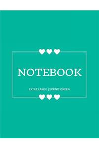 Notebook Extra Large: Spring Green: Notebook 8.5 X 11: Notebook 400 Pages