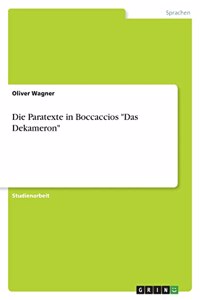 Die Paratexte in Boccaccios 