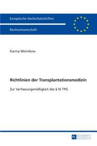 Richtlinien Der Transplantationsmedizin