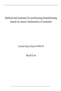 Method and terminal for performing beamforming based on sensor information of terminal