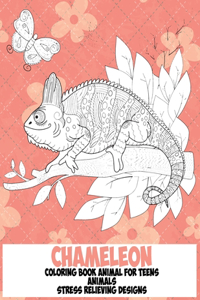 Coloring Book Animal for Teens - Animals - Stress Relieving Designs - Chameleon