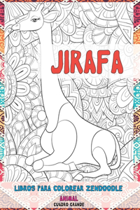 Libros para colorear Zendoodle - Cuadro grande - Animal - Jirafa