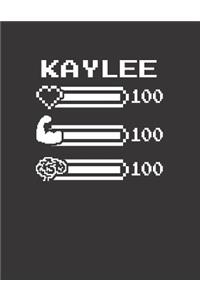 Kaylee: Pixel Retro Game 8 Bit Design Blank Composition Notebook College Ruled, Name Personalized for Girls & Women. Gaming Desk Stuff for Gamer Girls. Funn