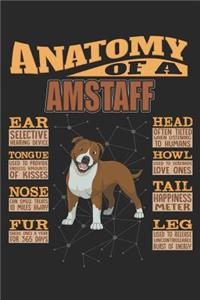 Anatomy Of A Amstaff: Anatomy Of A American Staffordshire Terrier Notebook Journal 6x9 Personalized Customized Gift For American Staffordshire Terrier Mom Dad Lined Paper