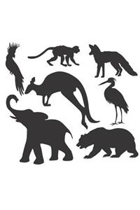 Wild Animal Silhouettes Blank Lined Notebook