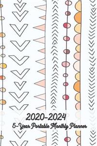 2020 - 2024 5-Year Portable Monthly Planner 6x9