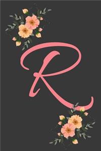 R Initial Monogram Dot Grid Notebook Journal