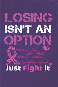 Losing Isn't An Option Believe Love Hope Faith Mothers Daughters Sisters Friends Just Fight it