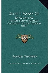 Select Essays of Macaulay