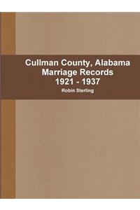 Cullman County, Alabama Marriages 1921 - 1937