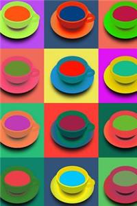Colorful Cups and Saucers Pop Art Journal