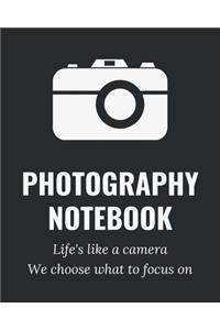 Photography Notebook - Life's Like A Camera We Choose What To Focus On