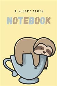 A sleepy sloth notebook