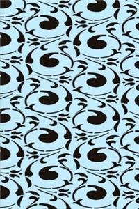 2020 Weekly Planner Damask Pattern Design Black Blue Swirls 134 Pages