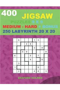 400 JIGSAW puzzles 9 x 9 MEDIUM - HARD + BONUS 250 LABYRINTH 20 x 20