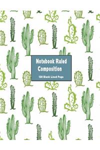 Notebook Ruled Composition 120 Blank Lined Page