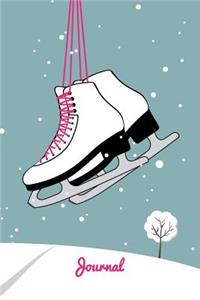 Ice Skating Journal: Boot Design, Blank Ruled Notebook for Girls