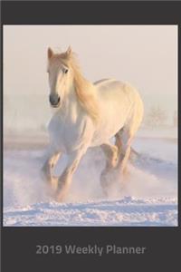 Plan on It 2019 Weekly Calendar Planner - White Horse Snow Fun