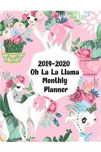 2019-2020 Oh La La Llama Monthly Planner